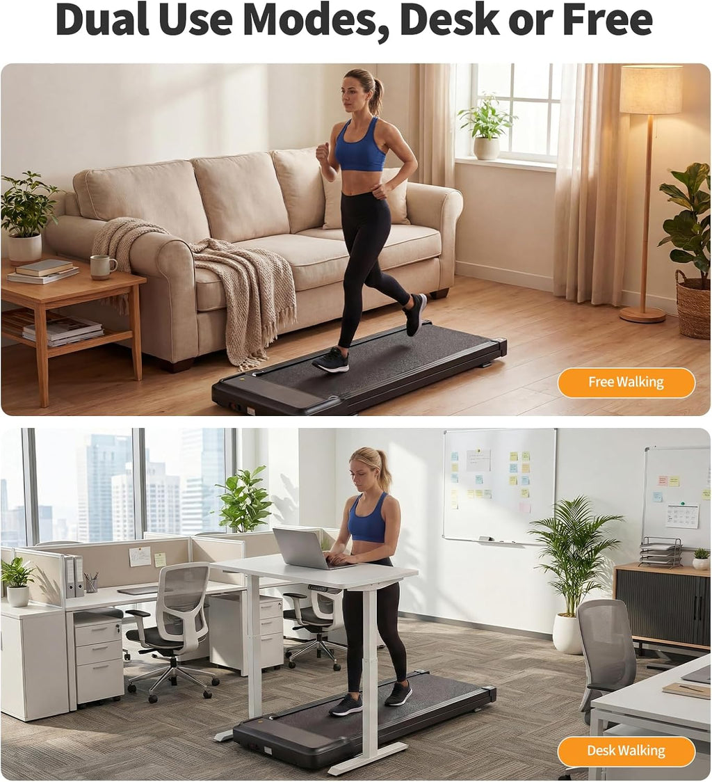 NEWBULIG PBJ-P01-V2 Under-Desk Walking Treadmill – Black – Black / No handle – product detail