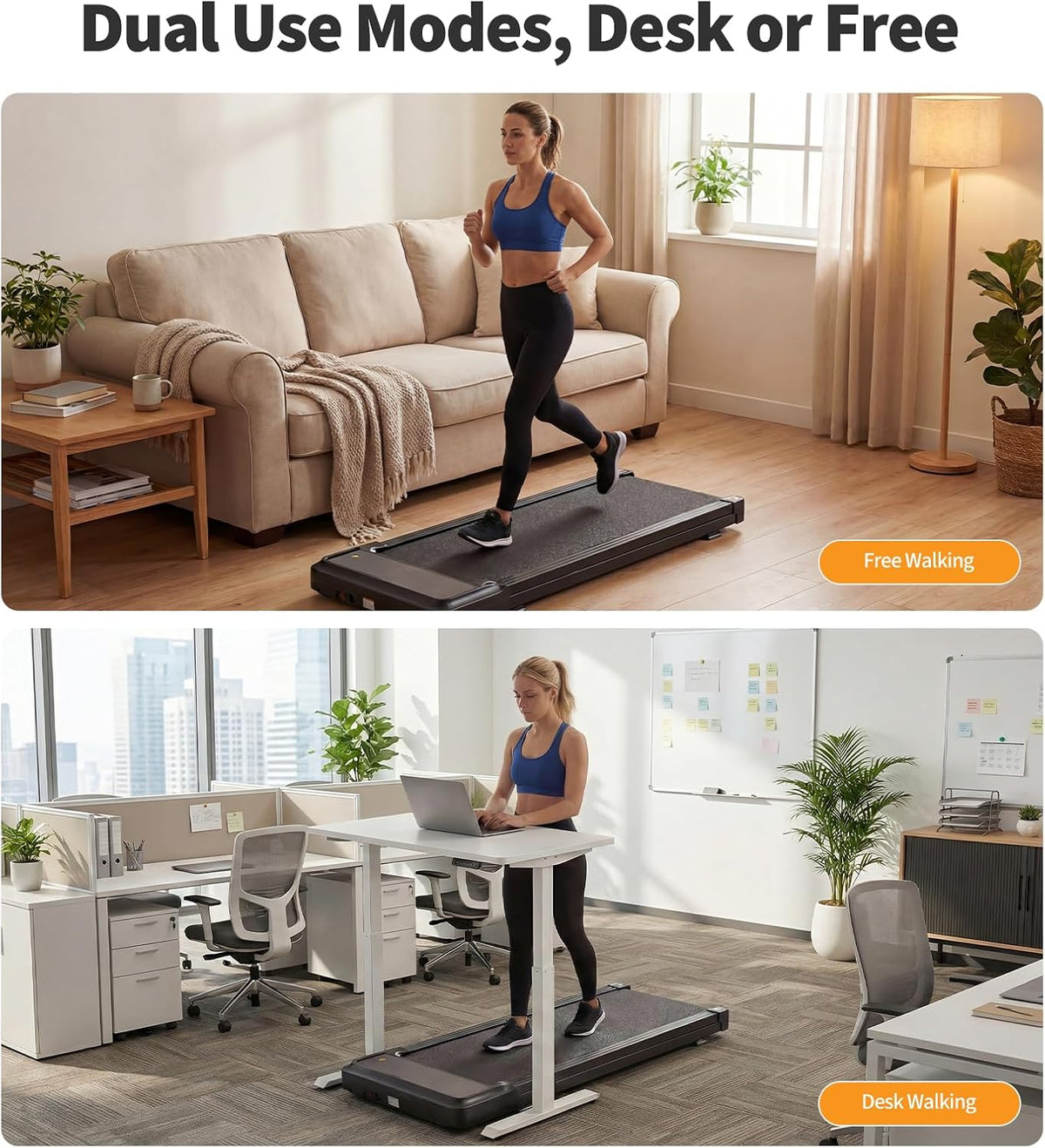 NEWBULIG PBJ-P01-V2 Under-Desk Walking Treadmill – Black – Black / No handle – product detail