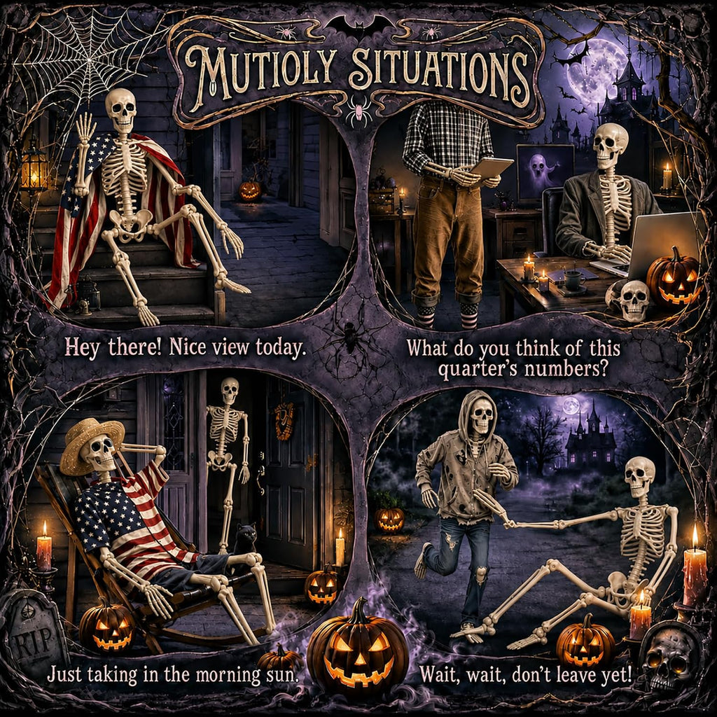 Abakuku GJ Posable Halloween Human Skeleton Set – 2pcs-36inch, White – 2pcs-36inch / White – product detail