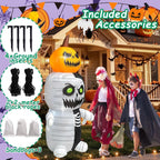 SHDEJTG 5-Foot Halloween Pumpkin & Zombie Inflatable – WHITE – product detail