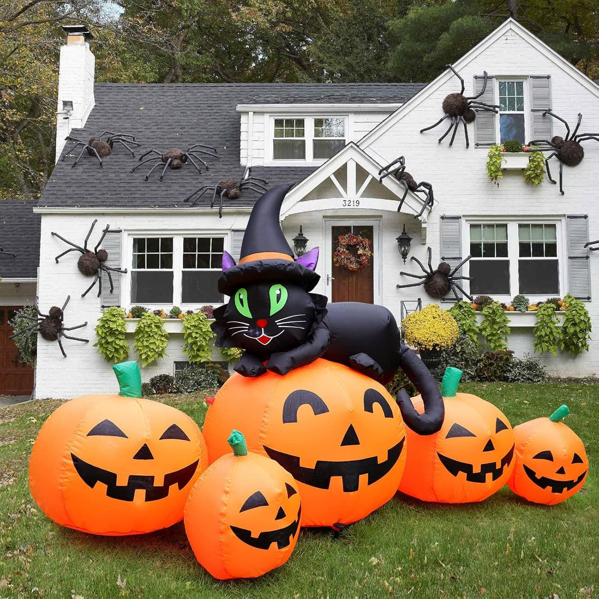 FunFanso HL18115-150 5-Foot Halloween Pumpkin & Black Cat Inflatable – 5FT Pumpkins, Orange, Black – 5FT Pumpkins / Orange, Black – product detail