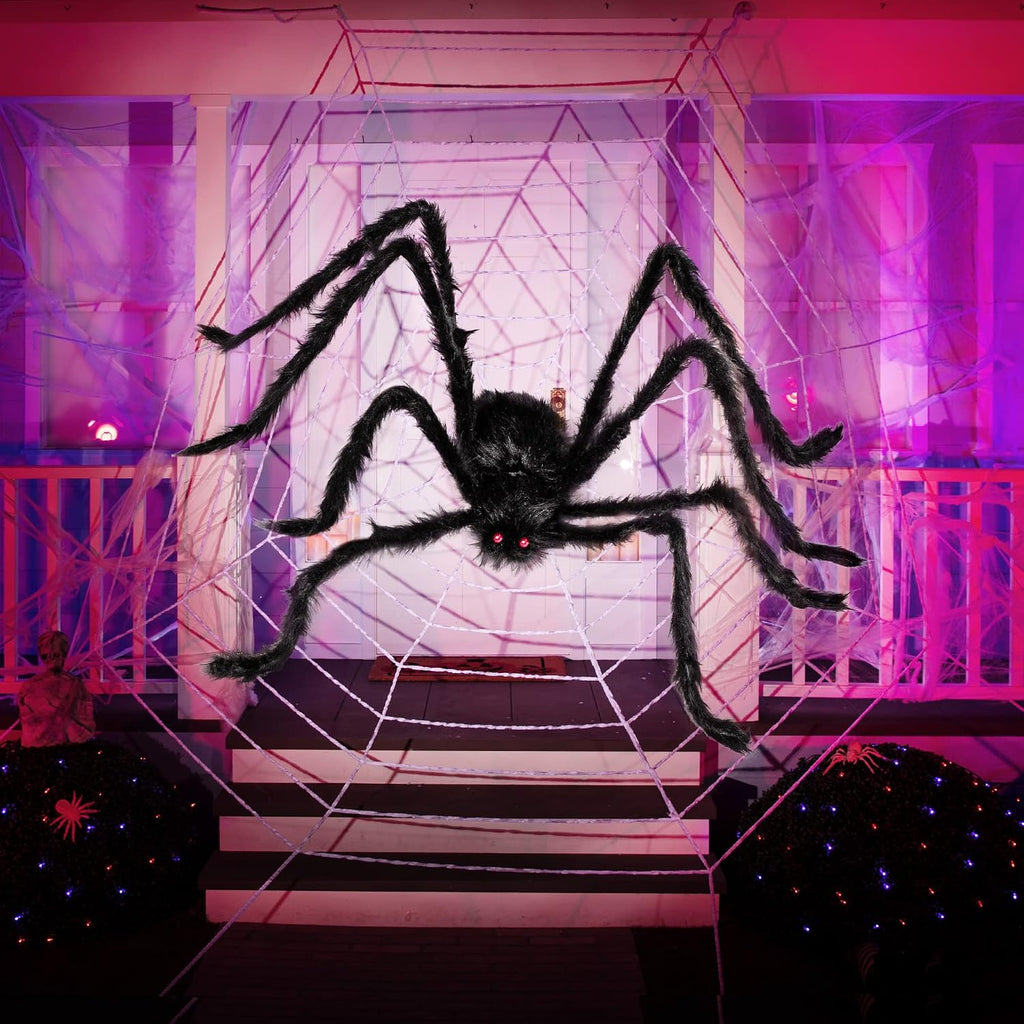 JOYIN 10871 2-Pack Hairy Halloween Spider Decorations – 59inch, Black – 59inch / Black – product detail