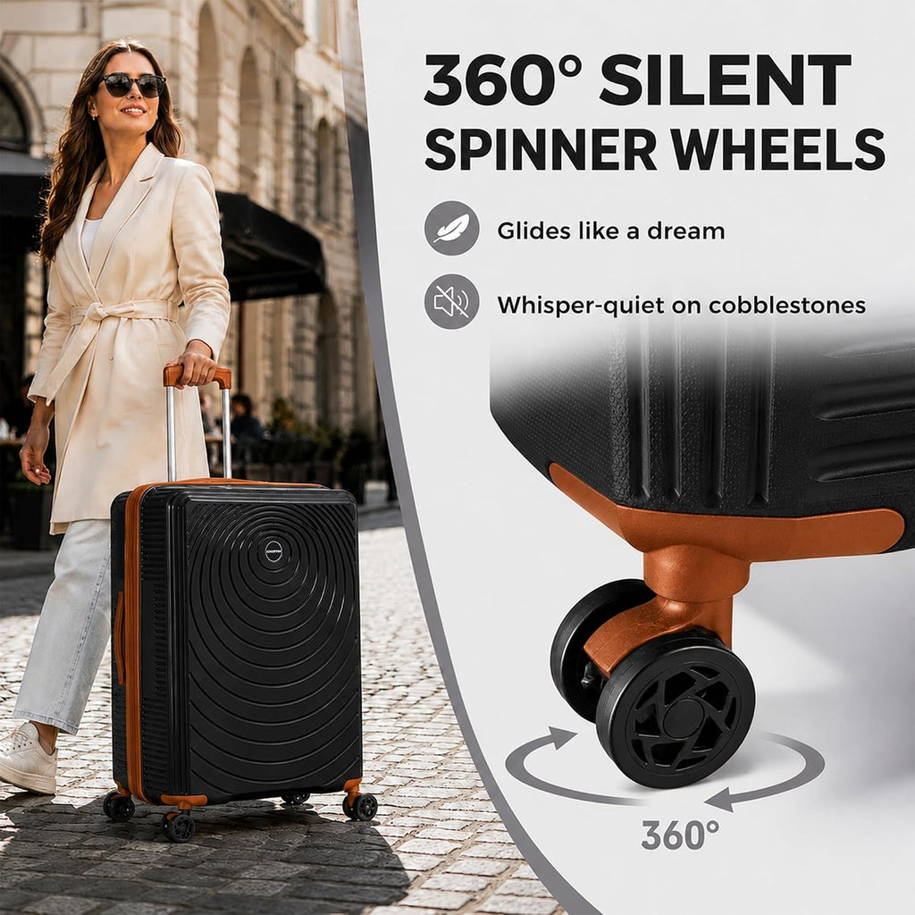 CONCEPTEN CON-LS28PP-BK Luggage Set – 5 Piece Sets (21/25/29/Db/Tb), Black – Black / 5 Piece Sets (21/25/29/Db/Tb) – product detail