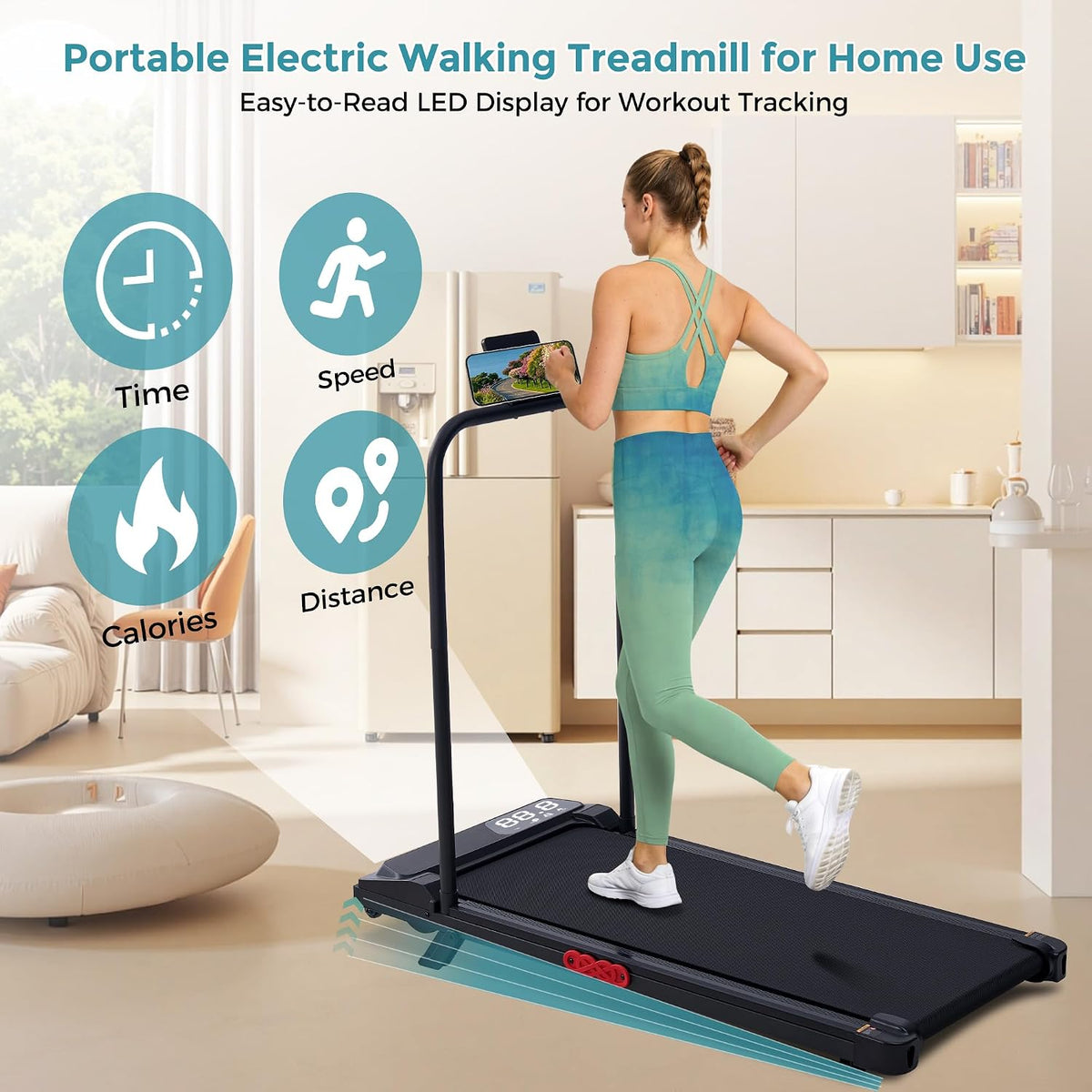 OKAYFOX V301 Under-Desk Walking Treadmill – Black X1 – product detail