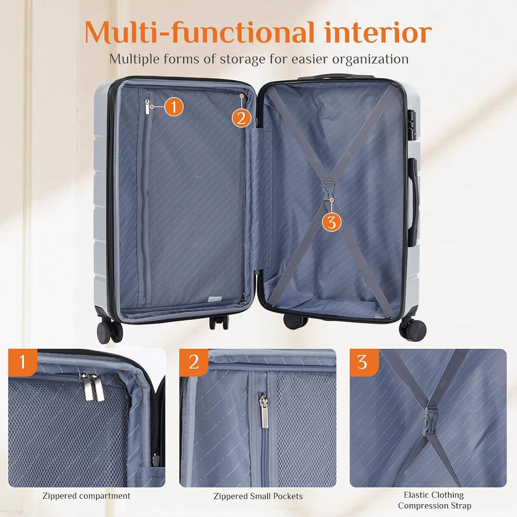 Sweetcrispy XLX-28LGY Suitcase – 28 Inch, Light Grey – Light Grey / 28 Inch – product detail