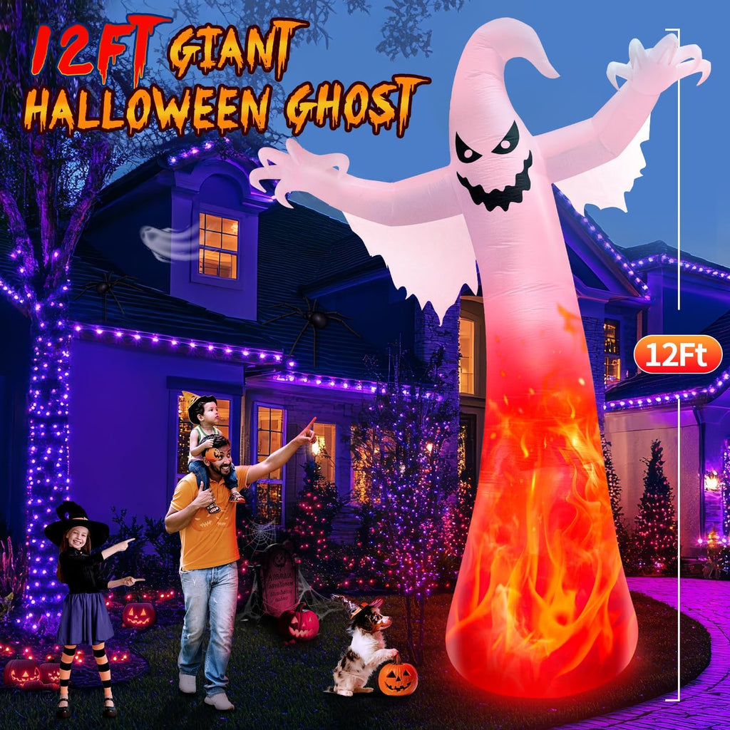 zukakii QM-WS-021 12-Foot Halloween Ghost Inflatable – White – product detail