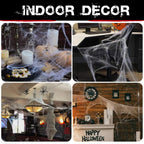 ZPISF MAX-002 Stretchable Halloween Spider Web with 150 Decorative Spiders – Extra Large, White – Extra Large / White – product detail