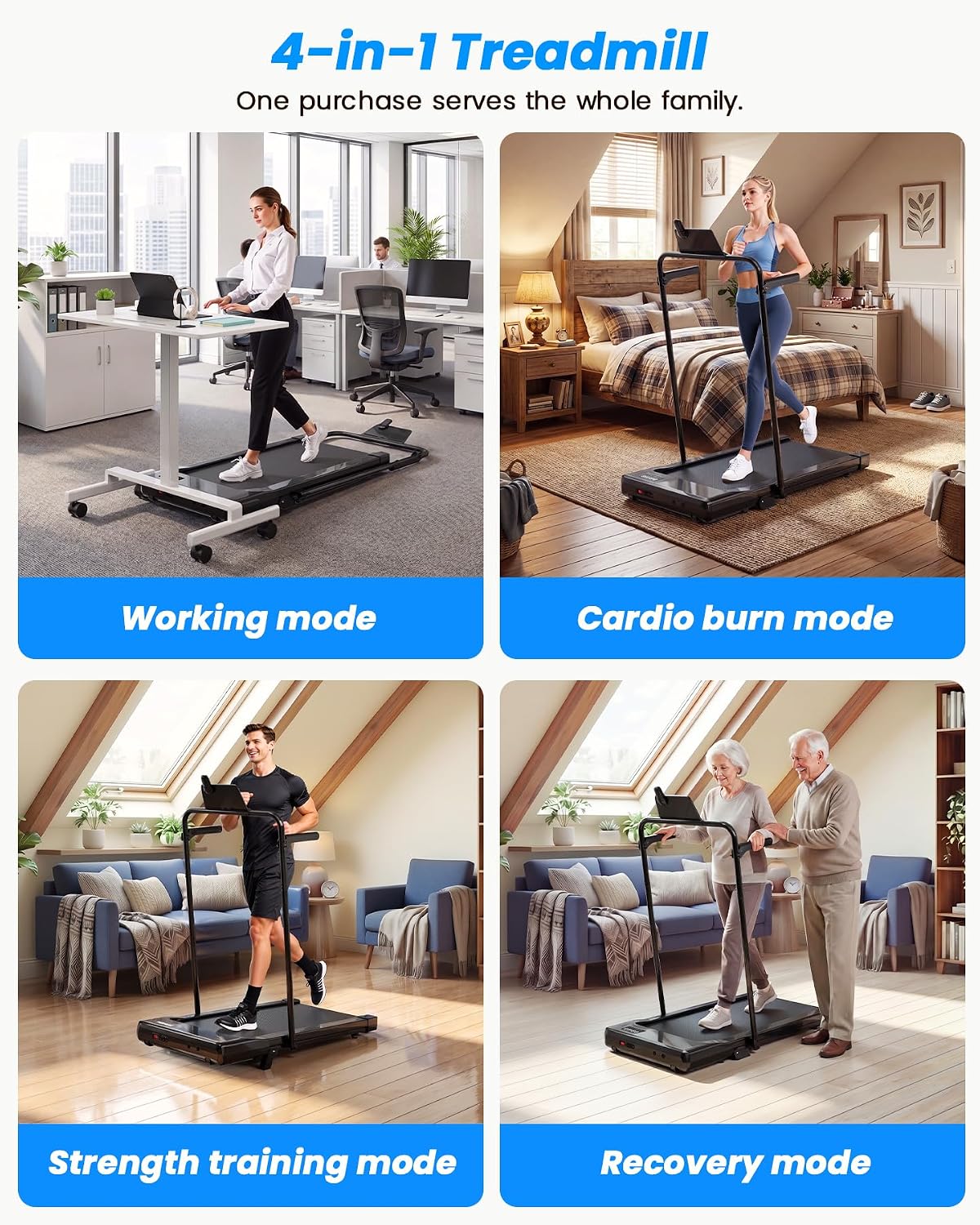Lacuffy BA09-F6 Under-Desk Walking Treadmill – Satin Black – product detail