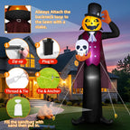 zukakii QM-WS-002 12-Foot Halloween Pumpkin & Ghost & Vampire Inflatable – black – product detail