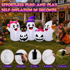fotako QM-WS-030 8-Foot Halloween Ghost & Pumpkin Inflatable – Color Changing – product detail