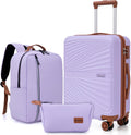 Eeeza S-3 Luggage Set – 3 Piece Sets (20/DB/TB), Purple