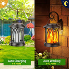 KOOPER DL-002 Solar Flickering-Flame Lanterns – 4 Pack, Black – Black / 4 Pack – product detail