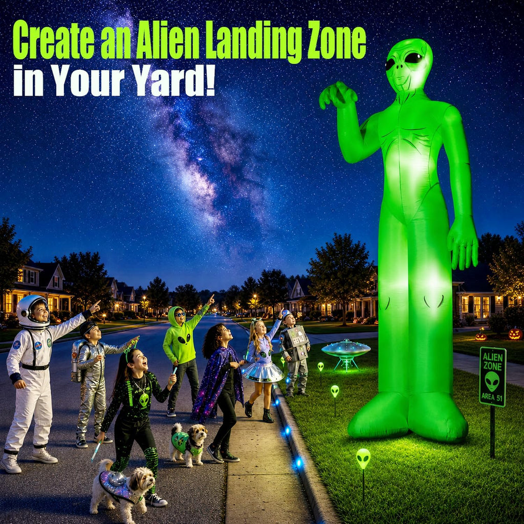 zukakii QM-WS-026 12-Foot Halloween Alien Inflatable – green – product detail