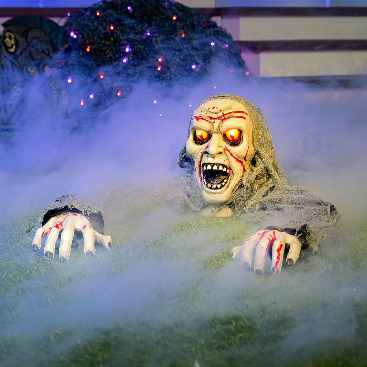 JOYIN 11577 Lighted Halloween Zombie Groundbreaker with Sound – Grey and Black – product detail