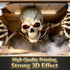 Allotall 001 16-by-7-Foot Halloween Skeleton Garage Door Banner – 16 × 7 ft – 3D Skull 1 / 16 × 7 ft – product detail