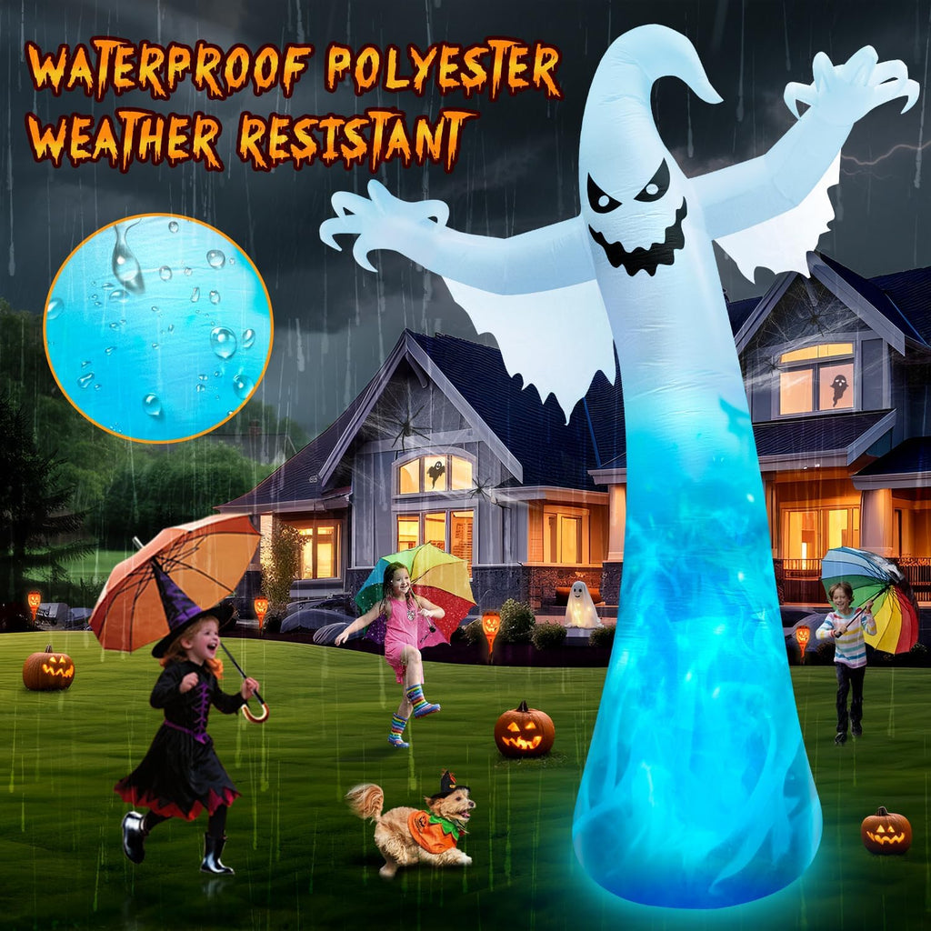 zukakii QM-WS-021 12-Foot Halloween Ghost Inflatable – White – product detail