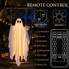 JOROMIT 01 Lighted Hanging Halloween Ghost Swing Decoration – White – product detail