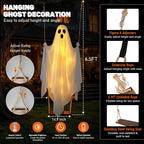 FairyGlim Lighted Halloween Swinging Ghost Decoration – White – product detail