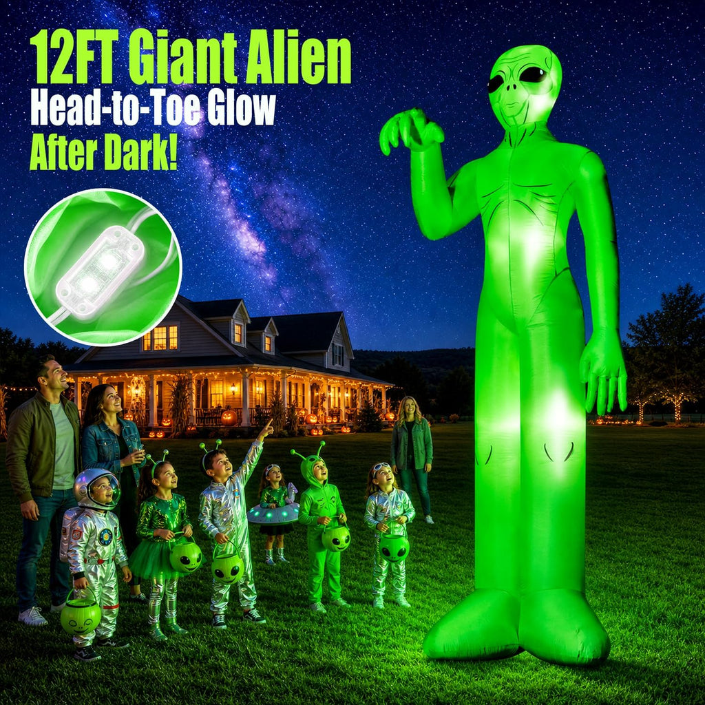 zukakii QM-WS-026 12-Foot Halloween Alien Inflatable – green – product detail
