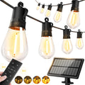 VGUXG Solar Patio String Lights, 50 ft, 15 Sockets