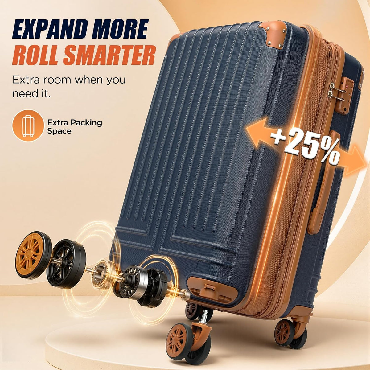 Cosbarn ZYK001 Hardside Luggage Set – Large, PorscheBlue – product detail