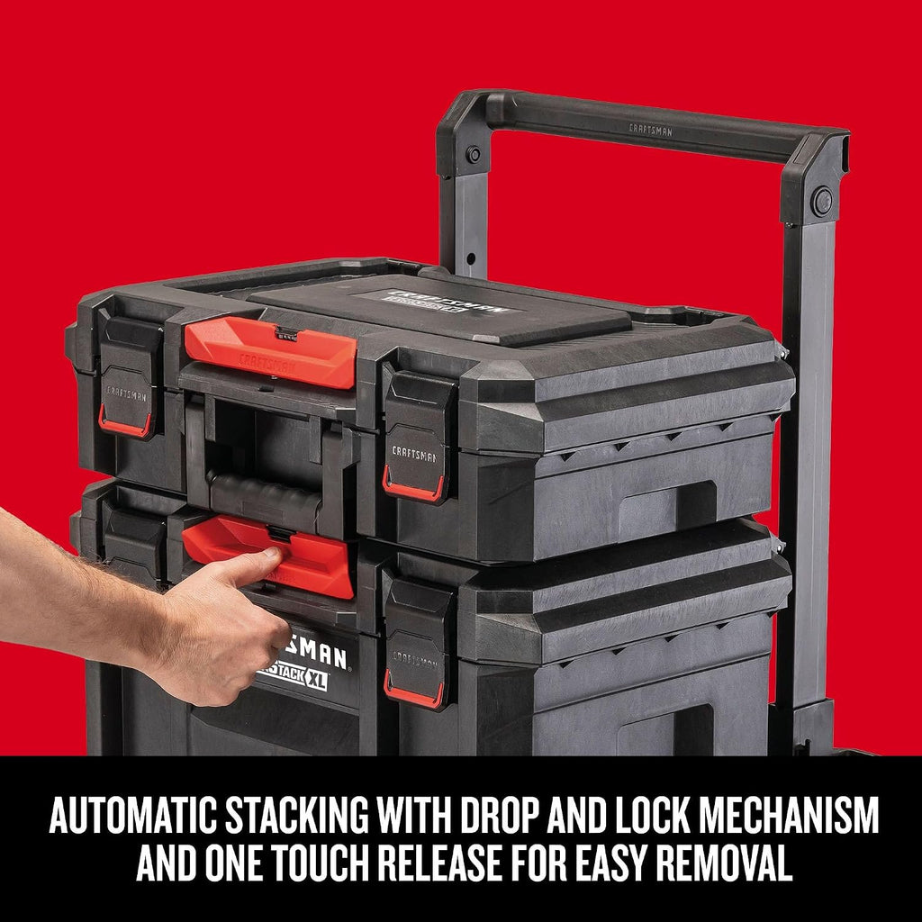 CRAFTSMAN CMST60420 VERSASTACK XL Rolling Storage Tower with Adapter – Black, Red – product detail