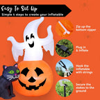 Joiedomi 32733 5-Foot Halloween Ghost & Pumpkin & Black Cat Inflatable – White Orange and Black – product detail