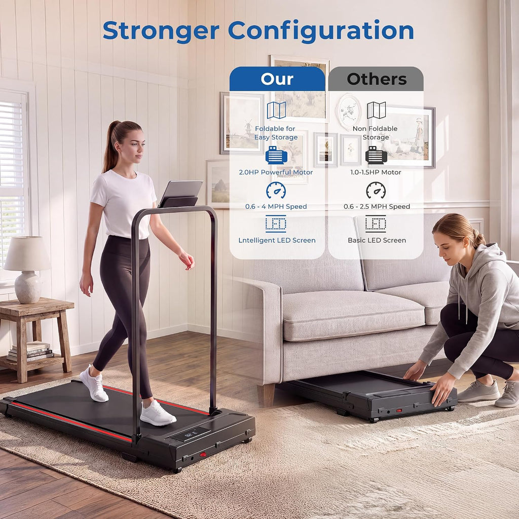 Qyraenix 930ZF Under-Desk Walking Treadmill – Red – product detail