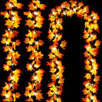TURNMEON 3-Pack 30-Foot 60-LED Maple Leaf Garland – 30FT-Maple garland, Orange&yellow