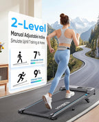 RUNIMON Under-Desk Walking Treadmill – Black/Blue – product detail