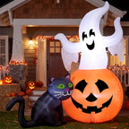 Joiedomi 32733 5-Foot Halloween Ghost & Pumpkin & Black Cat Inflatable – White Orange and Black – product detail