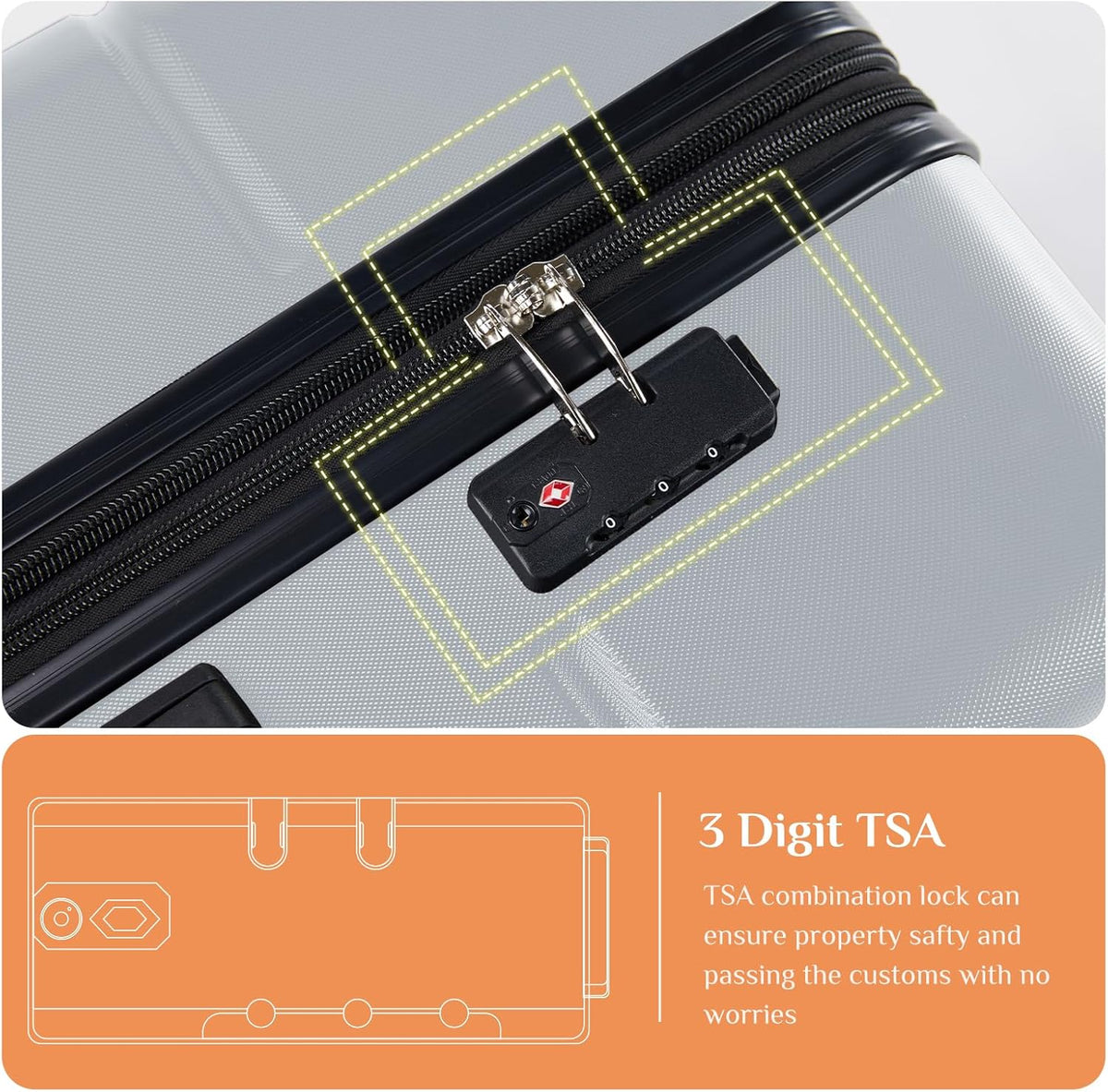Sweetcrispy XLX-28LGY Suitcase – 28 Inch, Light Grey – Light Grey / 28 Inch – product detail