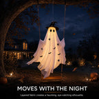 CRILARY Hlwn-ghost-01 5.9-Foot Lighted Halloween Swinging Ghost – white – product detail