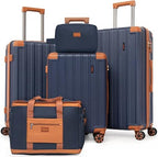 Cobens HLG-5PCS-PorscheBlue Luggage Set – 5 Piece Sets (20/24/28/DB/TB), Blue