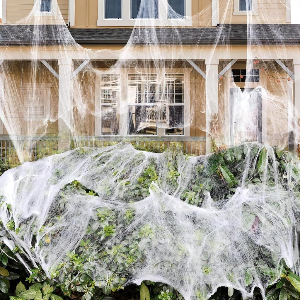 ZPISF Stretchable Halloween Cobwebs with 30 Spiders, Large