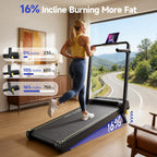 YPOO M4138L Walking Treadmill – Dark Black – product detail