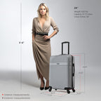 InUSA IURES00M-SIL Hardside Suitcase – 24 Inch, Silver – Silver / 24 Inch – product detail