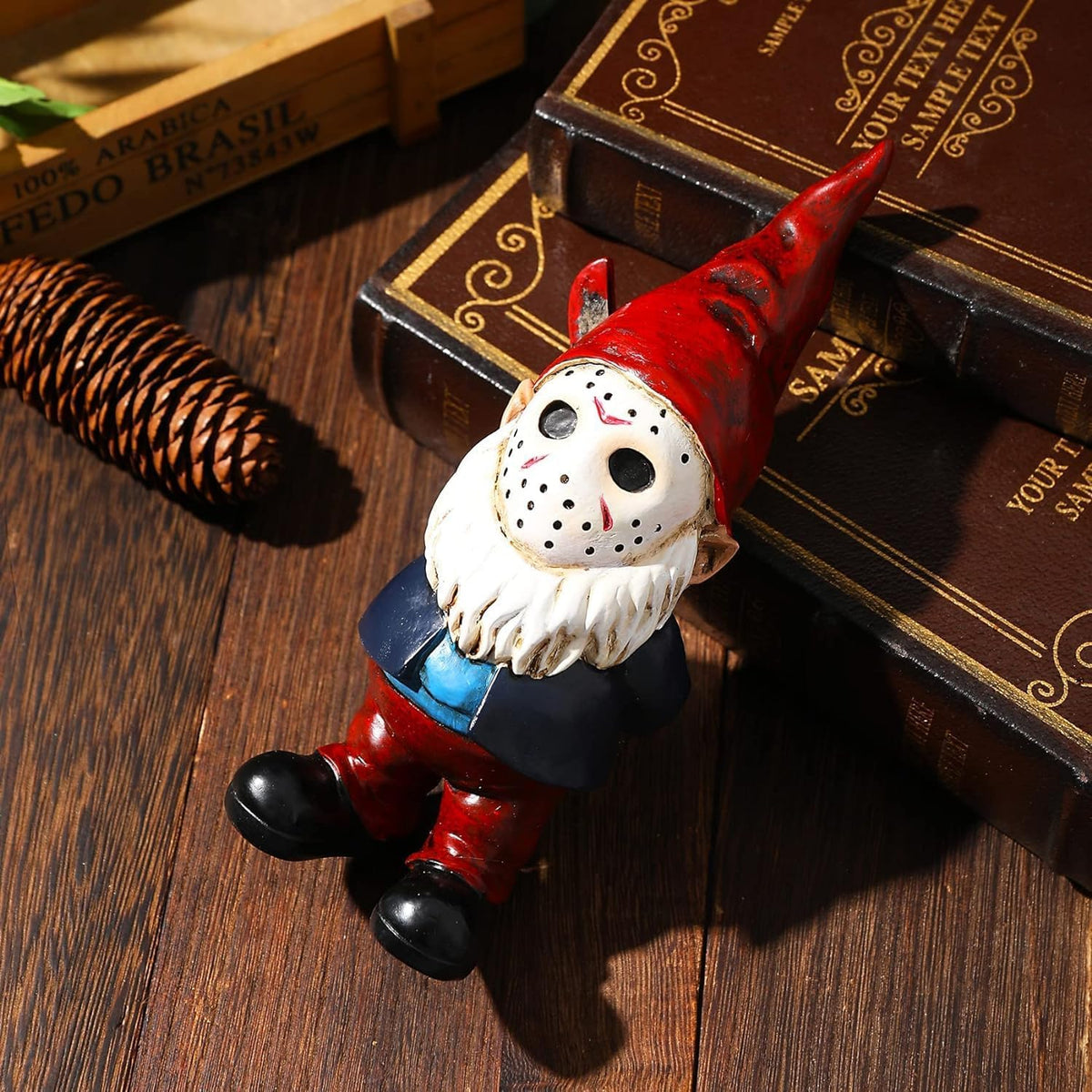 SPINNDO w-01-red Halloween Horror Garden Gnome Statue – Red – Red / 5 inches – product detail