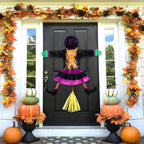 ILLUMINEW 001 Solar-Lighted Halloween Crashing Witch Decoration – Orange Purple – product detail