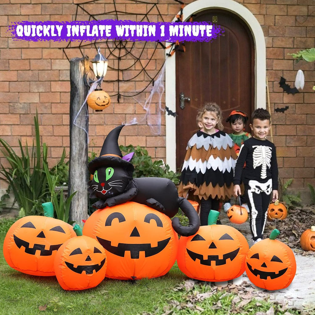 FunFanso HL18115-150 5-Foot Halloween Pumpkin & Black Cat Inflatable – 5FT Pumpkins, Orange, Black – 5FT Pumpkins / Orange, Black – product detail
