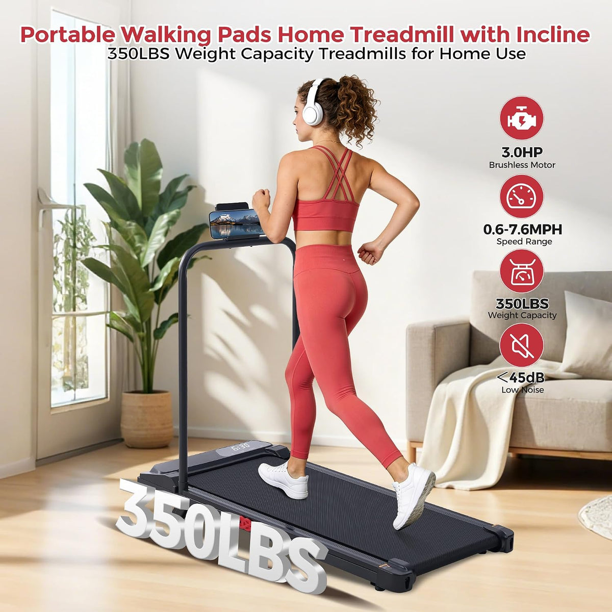 MCRG V300-J3Y Under-Desk Walking Treadmill – BLACK-K2 – product detail