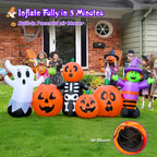 FunFanso HL22052-240 8-Foot Halloween Pumpkin & Witch & Ghost Inflatable – 8FT Ghost Witch, Multicolor – 8FT Ghost Witch / Multicolor – product detail