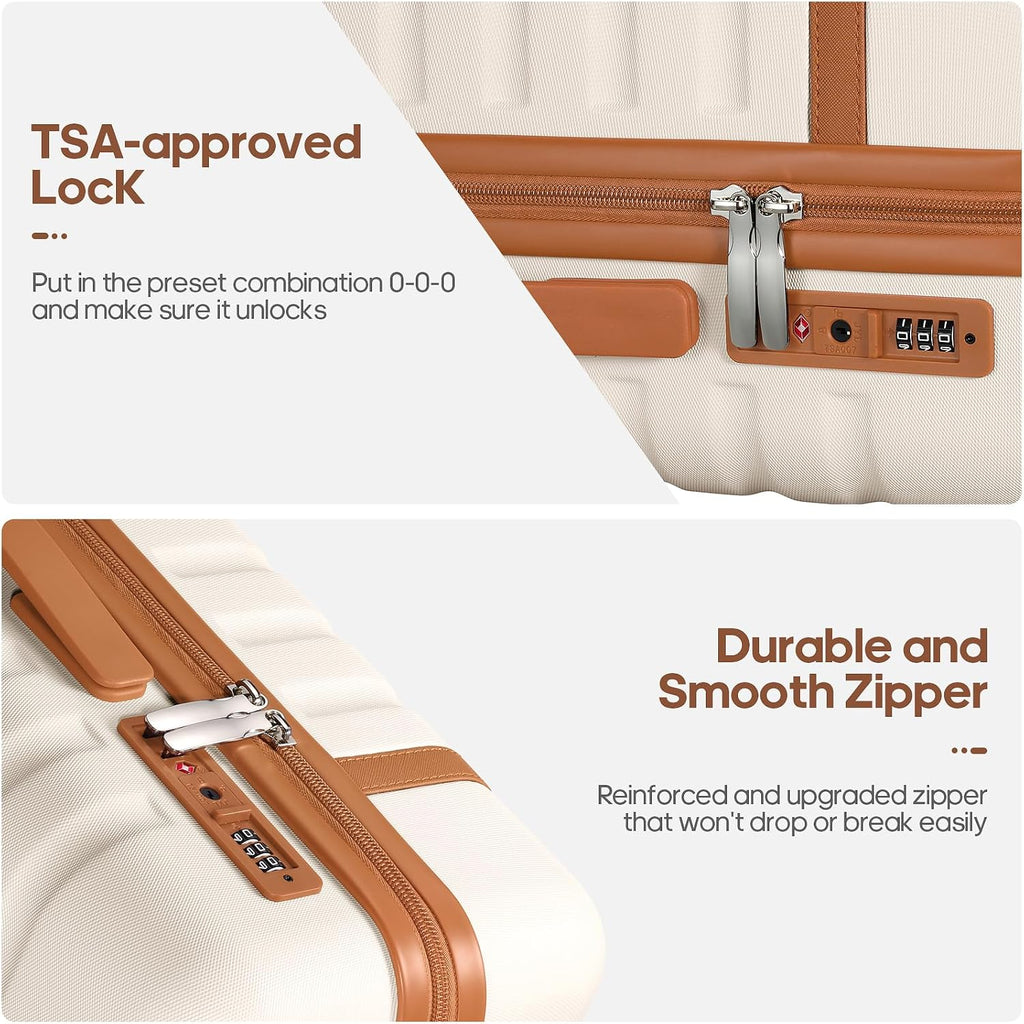 UKEIN 2304 Luggage Set – 3 piece set (20inch), Beige – Beige / 3 piece set (20inch) – product detail