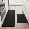 StepRite Cushioned Kitchen Mats, Black, 2-Piece Set