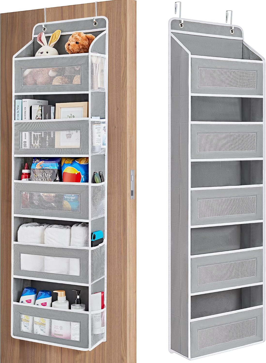 JARLINK Five-Pocket Door Organizer, Grey, Standard