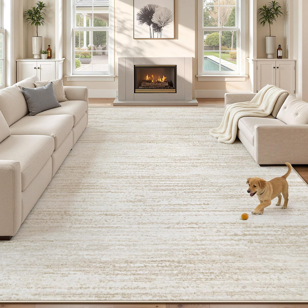Zomfy Printed Area Rug, Beige, 8 x 10 ft