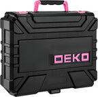 DEKOPRO 126-Piece Cordless Drill and Hand Tool Set – Pink – product detail