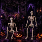 Abakuku GJ Posable Halloween Human Skeleton Set – 2pcs-36inch, White – 2pcs-36inch / White – product detail