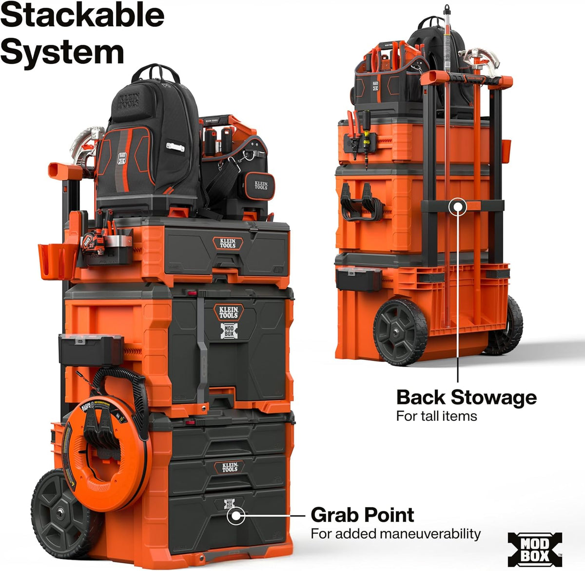 KLEIN TOOLS 54890MB MODbox 3-Drawer Rolling Tool Box – Three Drawer Rolling Toolbox, Orange – Three Drawer Rolling Toolbox / Orange – product detail