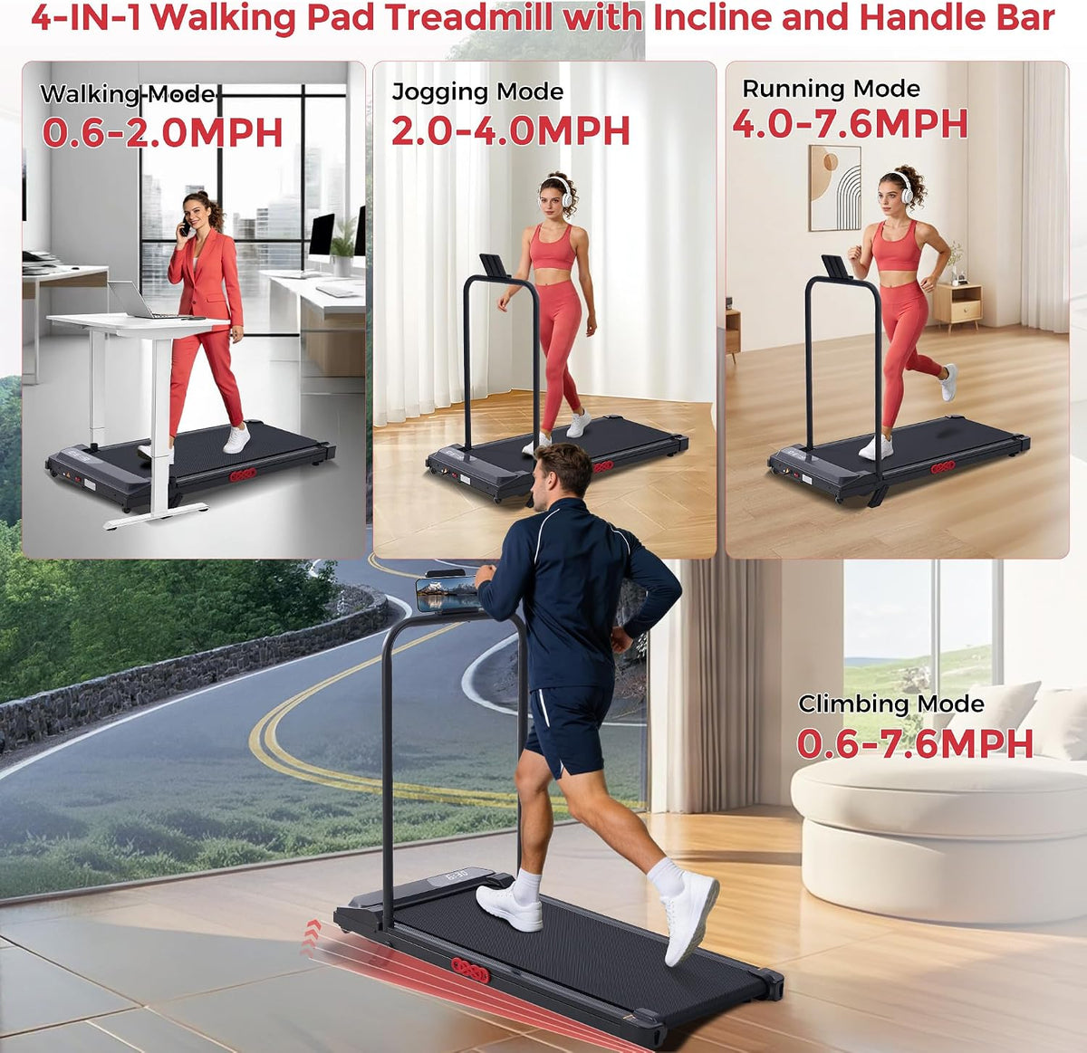MCRG V300-J3Y Under-Desk Walking Treadmill – BLACK-K2 – product detail